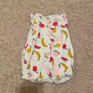 9 month Carter’s grey and fruit print romper